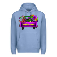 Colony Blue mardi grass umbrella with truck Premium Hoodie - AdoDesignShop