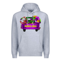 Heather Grey mardi grass umbrella with truck Premium Hoodie - AdoDesignShop