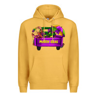 Mustard mardi grass umbrella with truck Premium Hoodie - AdoDesignShop