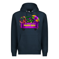 Navy mardi grass umbrella with truck Premium Hoodie - AdoDesignShop