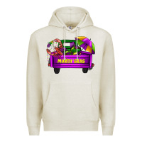 Oatmeal Heather mardi grass umbrella with truck Premium Hoodie - AdoDesignShop