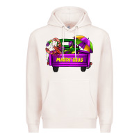 Pale Pink mardi grass umbrella with truck Premium Hoodie - AdoDesignShop