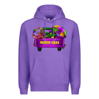 Purple mardi grass umbrella with truck Premium Hoodie - AdoDesignShop