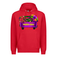 Red mardi grass umbrella with truck Premium Hoodie - AdoDesignShop