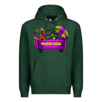 Sports Green mardi grass umbrella with truck Premium Hoodie - AdoDesignShop