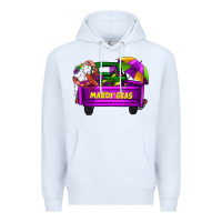 White mardi grass umbrella with truck Premium Hoodie - AdoDesignShop