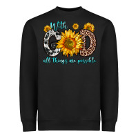 Black with god all things are possible sunflower Heavyweight Sweatshirt - Zillion Design Studio