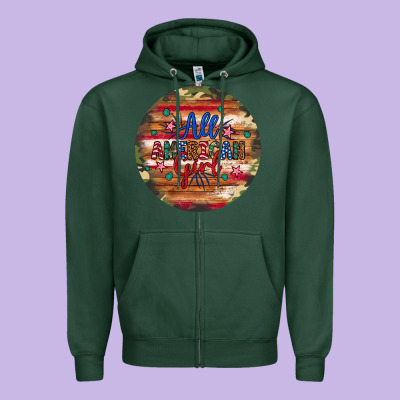 All American Girl Zipper Hoodie Designed By Artiststas