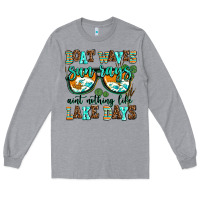 Heather Grey boat waves sun rays aint nothing like lake days Long Sleeve Tee - AdoDesignShop