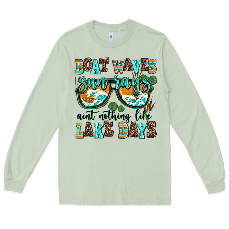 Boat Waves Sun Rays Aint Nothing Like Lake Days Long Sleeve Tee by AdoDesignShop | Teevron
