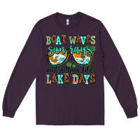 Plum boat waves sun rays aint nothing like lake days Long Sleeve Tee - AdoDesignShop