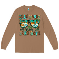 Toasted Coconut boat waves sun rays aint nothing like lake days Long Sleeve Tee - AdoDesignShop