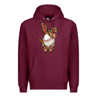 Burgundy Baseball Easter Bunny Premium Hoodie - BundleAndBundleShop