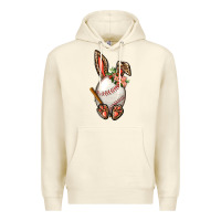 Sandshell Baseball Easter Bunny Premium Hoodie - BundleAndBundleShop