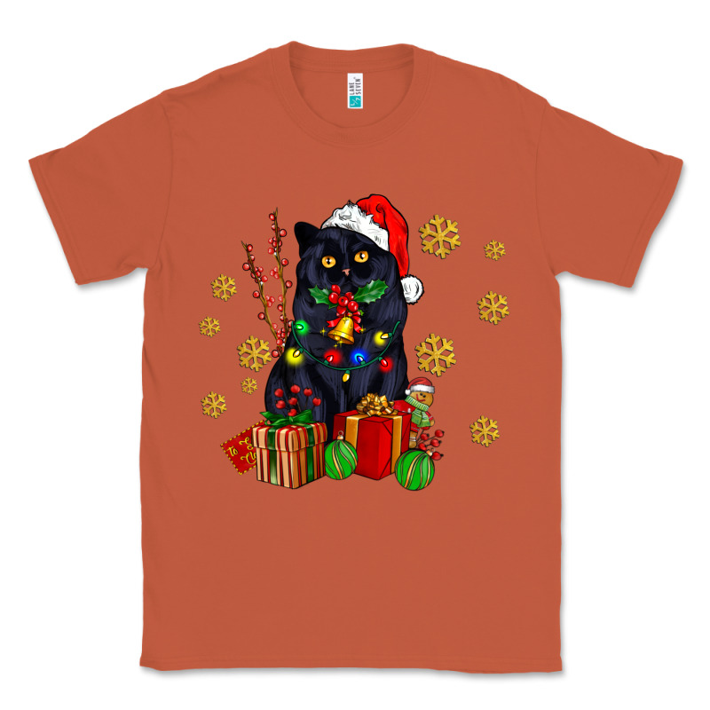 Black Cat Meowy Christmas Classic Tee by AdoDesignShop | Teevron