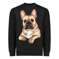 Black french bulldog sitting Heavyweight Sweatshirt - RanaPortraitStore