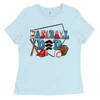 Baby Blue baseball dad Ladies Tee - AdoDesignShop