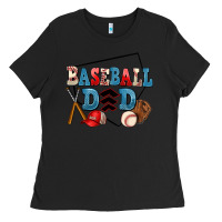 Black baseball dad Ladies Tee - AdoDesignShop