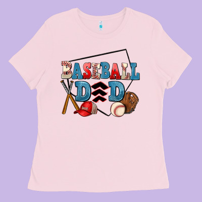 Baseball Dad Ladies Tee Designed By Adodesignshop