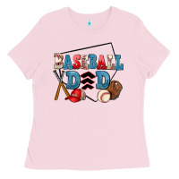 Bubblegum Pink baseball dad Ladies Tee - AdoDesignShop