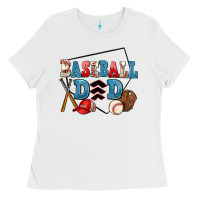 White baseball dad Ladies Tee - AdoDesignShop