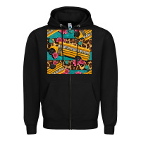 Black school bus and leopar seamless pattern Zipper Hoodie - BundleAndBundleShop