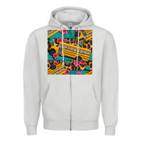 Dove Grey school bus and leopar seamless pattern Zipper Hoodie - BundleAndBundleShop