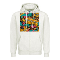 School Bus And Leopar Seamless Pattern Zipper Hoodie | Teevron