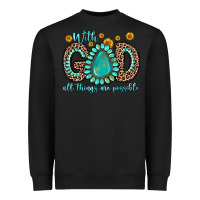 Black with god all things are possible gemstone Heavyweight Sweatshirt - Zillion Design Studio