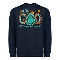 Navy with god all things are possible gemstone Heavyweight Sweatshirt - Zillion Design Studio