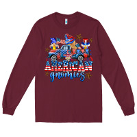 Burgundy American truck gnomes Long Sleeve Tee - AdoDesignShop