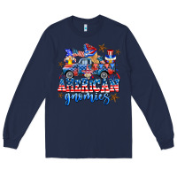 Navy American truck gnomes Long Sleeve Tee - AdoDesignShop