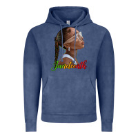 Vintage Denim juneteenth black woman Vintage Hoodie - texasbilliewilder
