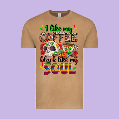 I Like My Coffee Black Like My Soul Vintage Tee Designed By Zillion Design Studio
