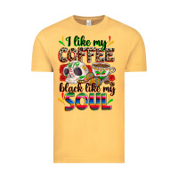 Vintage Mustard i like my coffee black like my soul Vintage Tee - Zillion Design Studio