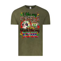 Vintage Olive i like my coffee black like my soul Vintage Tee - Zillion Design Studio