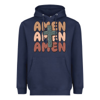 Navy amen Heavyweight Hoodie - MaliasSmallBusiness