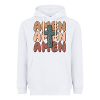 White amen Heavyweight Hoodie - MaliasSmallBusiness