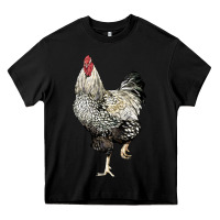 Black wyandotte rooster Heavy Core Tee - LillyAllenDesigns