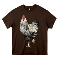 Chocolate Brown wyandotte rooster Heavy Core Tee - LillyAllenDesigns