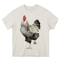 Cream wyandotte rooster Heavy Core Tee - LillyAllenDesigns