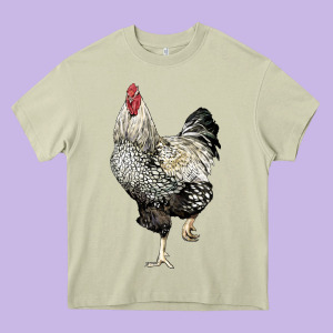 Wyandotte Rooster Heavy Core Tee Designed By Lillyallendesigns