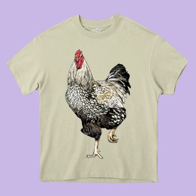 Wyandotte Rooster Heavy Core Tee Designed By Lillyallendesigns
