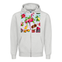 Dove Grey sweet summer flamingo seamless pattern Zipper Hoodie - BundleAndBundleShop