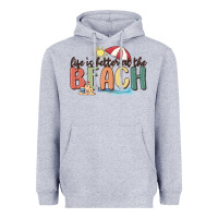 Heather Grey life is better at the beach Heavyweight Hoodie - MaliasSmallBusiness