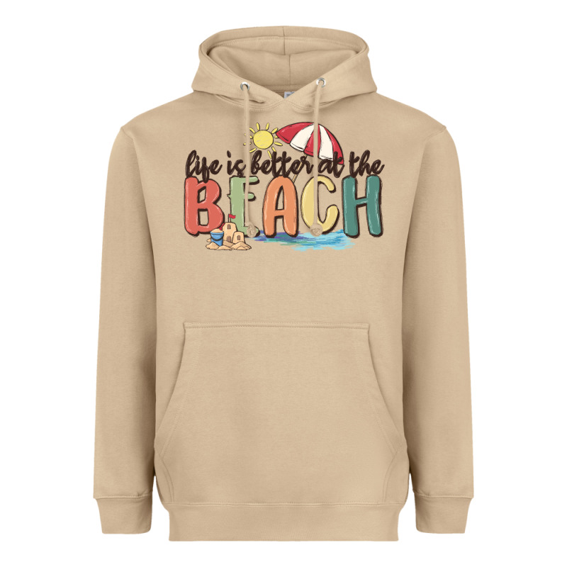 Life Is Better At The Beach Heavyweight Hoodie by MaliasSmallBusiness | Teevron