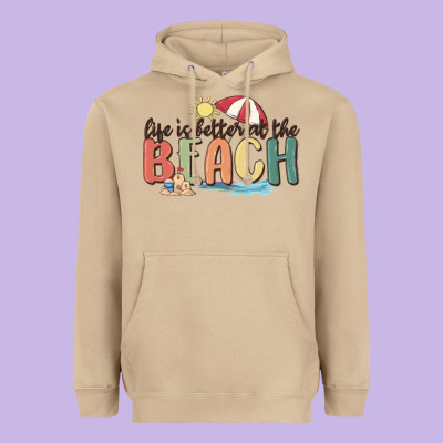 Life Is Better At The Beach Heavyweight Hoodie Designed By Maliassmallbusiness