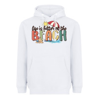 White life is better at the beach Heavyweight Hoodie - MaliasSmallBusiness