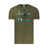 Vintage Olive let me tell you about my jesus Vintage Tee - BarkalooDesign