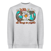 With God All Things Are Possible Daisy Heavyweight Sweatshirt | Teevron